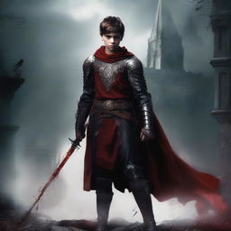 Create a dark fantasy book cover for 'The Blood of the Heir' by I