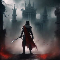 Create a dark fantasy book cover for 'The Blood of the Heir' by I