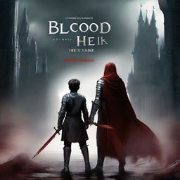 Create a dark fantasy book cover for 'The Blood of the Heir' by I