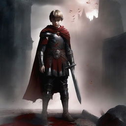 Create a dark fantasy book cover for 'The Blood of the Heir' by I