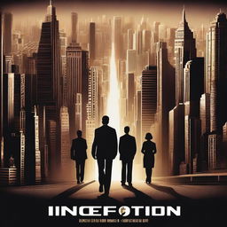 Create an iconic movie poster for the film 'Inception' featuring the main cast