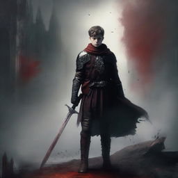 Create a dark fantasy book cover for 'The Blood of the Heir' by I