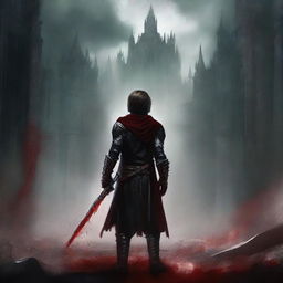 Create a dark fantasy book cover for 'The Blood of the Heir' by I