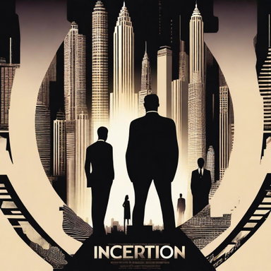 Create an iconic movie poster for the iconic film 'Inception' featuring ...