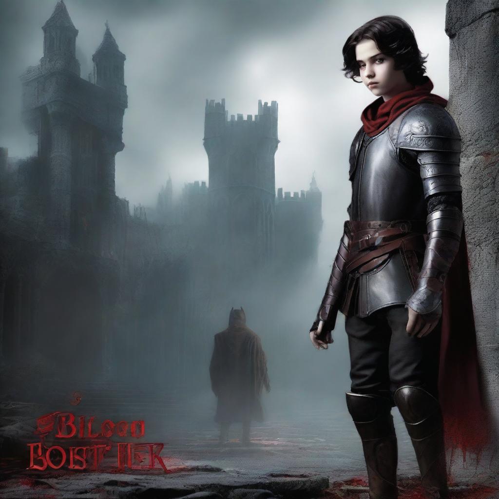 Create a dark fantasy book cover for 'The Blood of the Heir' by I