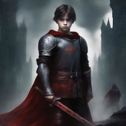 Create a dark fantasy book cover for 'The Blood of the Heir' by I