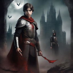 Create a dark fantasy book cover for 'The Blood of the Heir' by I