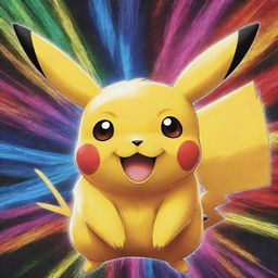 A high-quality anime style illustration of Pikachu from Pokémon, detailed with bold, bright colors and charismatic expressions that embody Pikachu's playful and energetic nature.