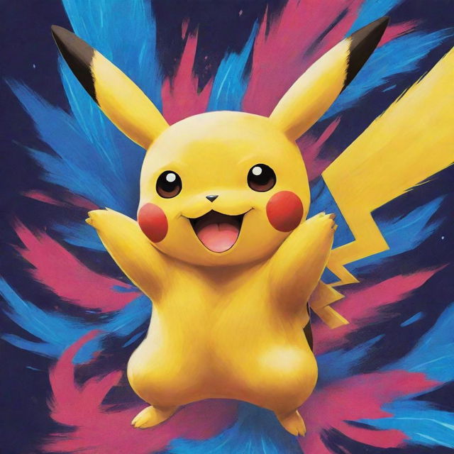 A high-quality anime style illustration of Pikachu from Pokémon, detailed with bold, bright colors and charismatic expressions that embody Pikachu's playful and energetic nature.