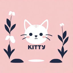 Create an image with a pinkish background, and the title 'kITTY By parkjia' written in a stylish font