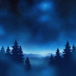 A serene night sky painted in deep blue hues, scattered with twinkling stars