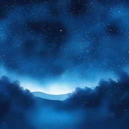 A serene night sky painted in deep blue hues, scattered with twinkling stars