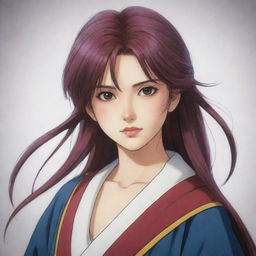 An imaginative depiction of the daughter of Hak and Yona from Akatsuki no Yona. She appears as a strong and beautiful character, with traits resembling both her parents.