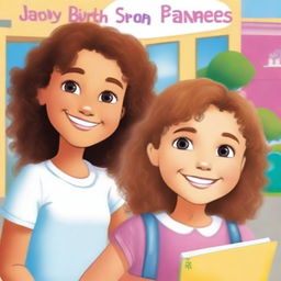 A book cover featuring a 4-year-old girl with brown curly hair, slightly tanned skin, brown eyes, and a beautiful smile