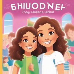 A book cover featuring a 4-year-old girl with brown curly hair, slightly tanned skin, brown eyes, and a beautiful smile