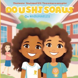 A book cover featuring a 4-year-old girl with brown curly hair, slightly tanned skin, brown eyes, and a beautiful smile