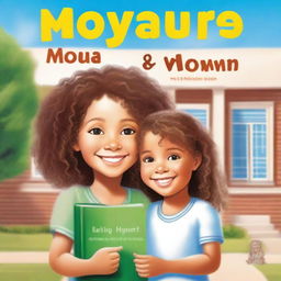 A realistic book cover featuring a 4-year-old girl with brown curly hair, slightly tanned skin, brown eyes, and a beautiful smile