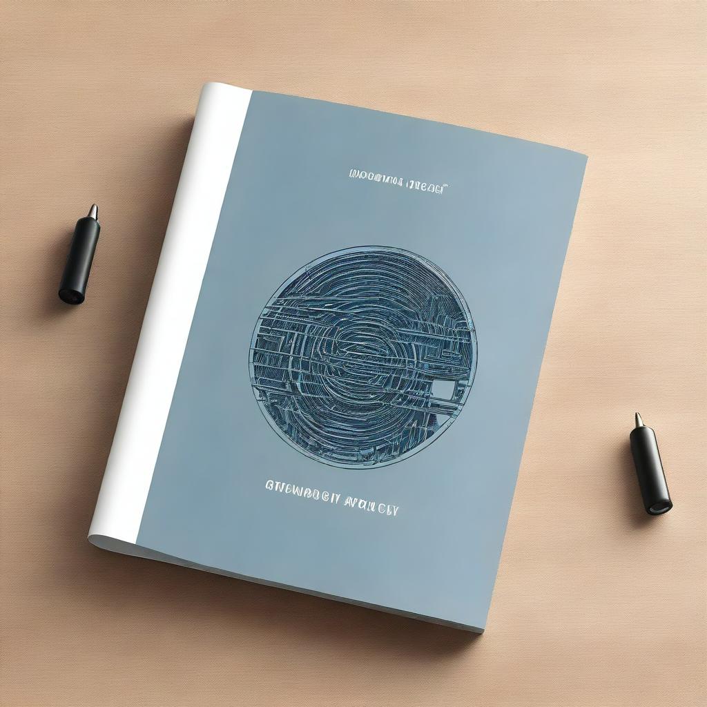 Create a project brochure cover featuring a laser marking machine as the central element