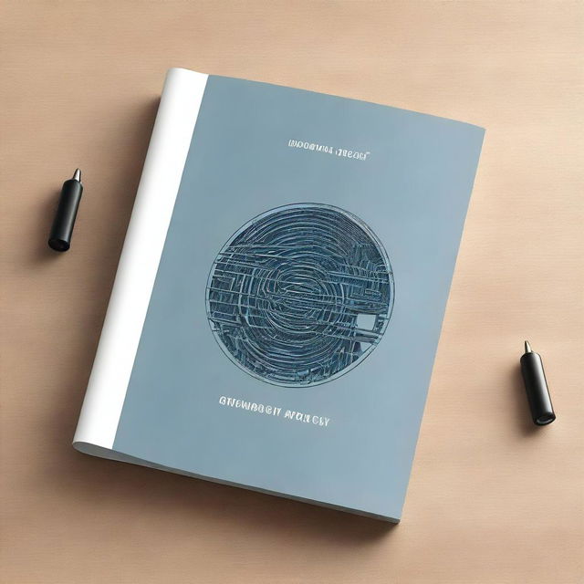 Create a project brochure cover featuring a laser marking machine as the central element