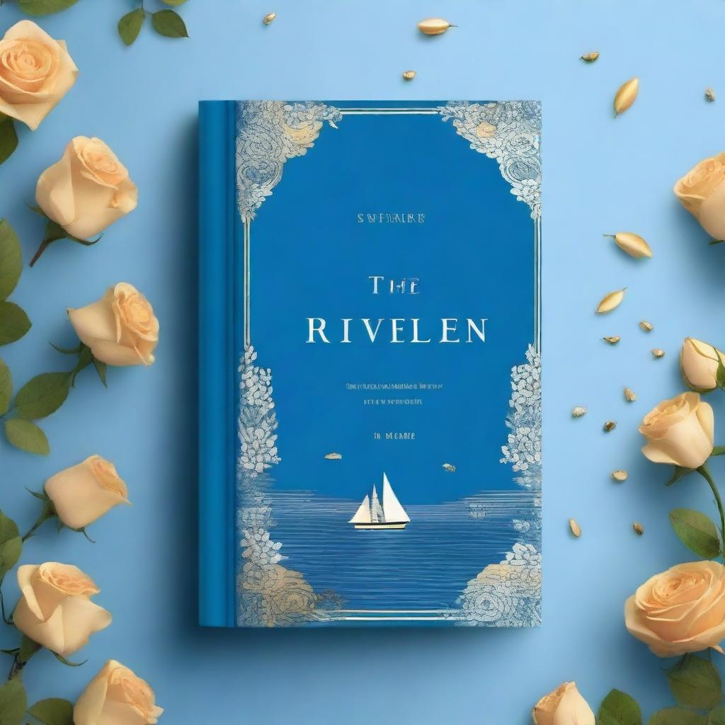 Create a book cover with the title 'The River' featuring a blue marine background