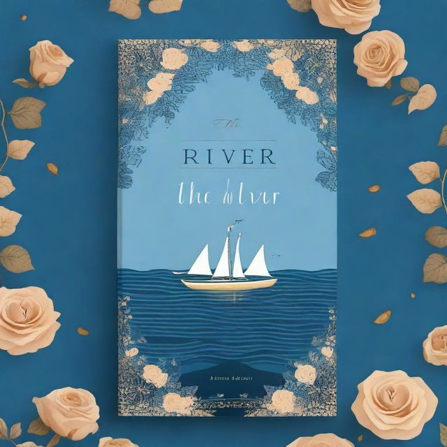 Create a book cover with the title 'The River' featuring a blue marine background