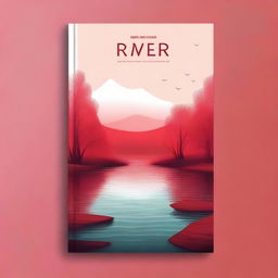 Design a book cover with the title 'The River' on a red background