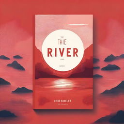 Design a book cover with the title 'The River' on a red background