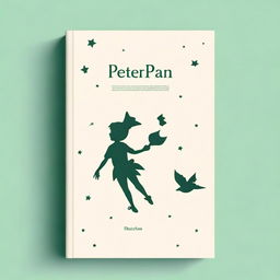 Create a minimalist digital book cover and back cover for 'Peter Pan'