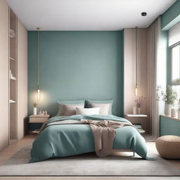 A beautifully redesigned bedroom with modern furniture, elegant decor, and soft ambient lighting