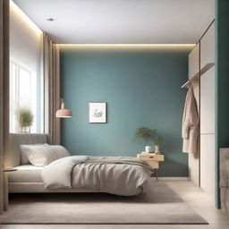 A beautifully redesigned bedroom with modern furniture, elegant decor, and soft ambient lighting