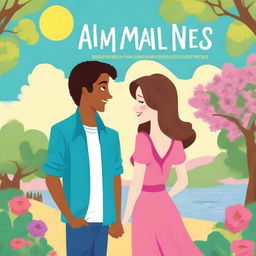 Create a cartoony cover for a romance novel