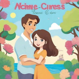 Create a cartoony cover for a romance novel