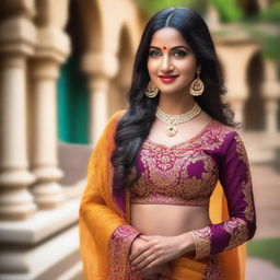 A beautiful Indian woman with traditional attire, showcasing elegance and grace