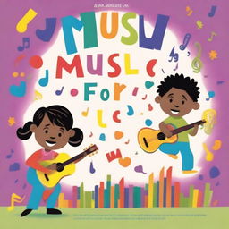 A vibrant and playful book cover for a children's music book