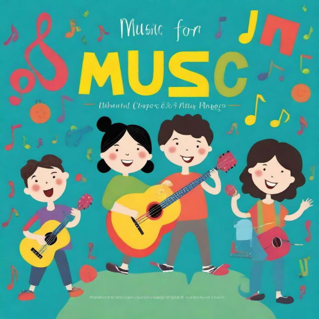 A vibrant and playful book cover for a children's music book