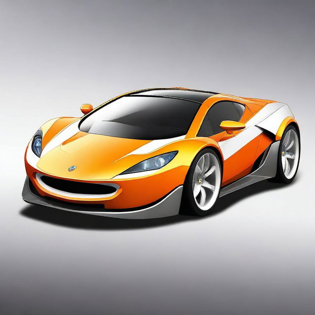 A modern supercar inspired by Tails the Fox from the Sonic the Hedgehog series