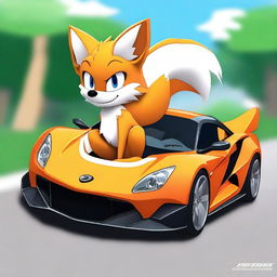 A modern supercar inspired by Tails the Fox from the Sonic the Hedgehog series