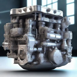 Create a detailed image of a V32 engine