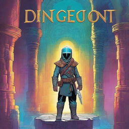 A book cover for 'Dungeon Quest' immerses the reader in a futuristic and mysterious setting