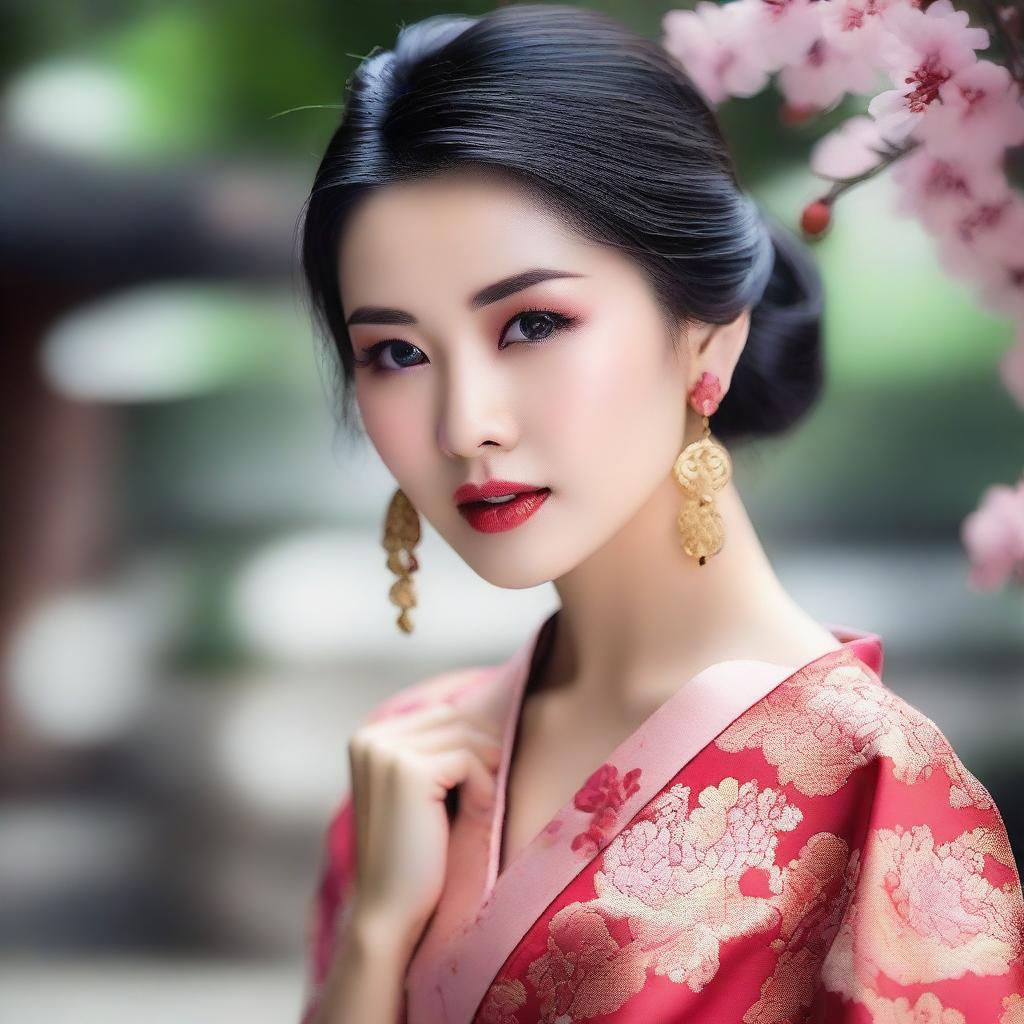 Create an image of an attractive Asian woman