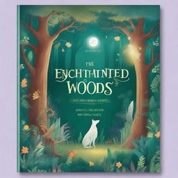 A beautifully illustrated book cover featuring a magical forest with glowing plants and mystical creatures