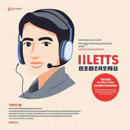 Create an image featuring the text 'IELTS Listening' prominently displayed, along with 'Time: 40 minutes'