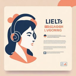 Create an image featuring the text 'IELTS Listening' prominently displayed, along with 'Time: 40 minutes'