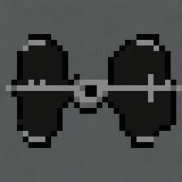 Create a pixel art image of a Star Wars Tie Fighter, sized 32x32 pixels, designed in a retro 8-bit style for a game similar to Space Invaders