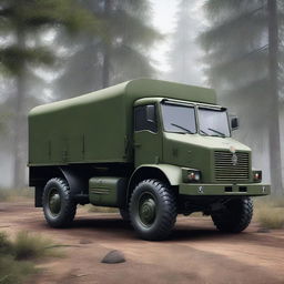 Create a detailed and realistic image of the Praga V3S, a historical military truck