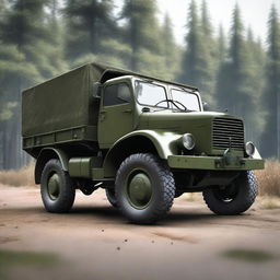 Create a detailed and realistic image of the Praga V3S, a historical military truck