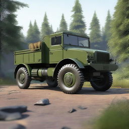 Create a detailed and realistic image of the Praga V3S, a historical military truck