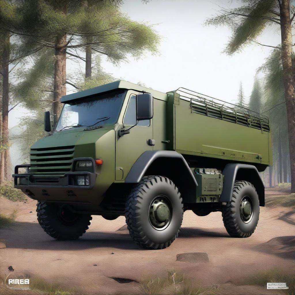 Create a detailed and realistic image of the Praga V3S, a historical military truck, redesigned as a 2024 model