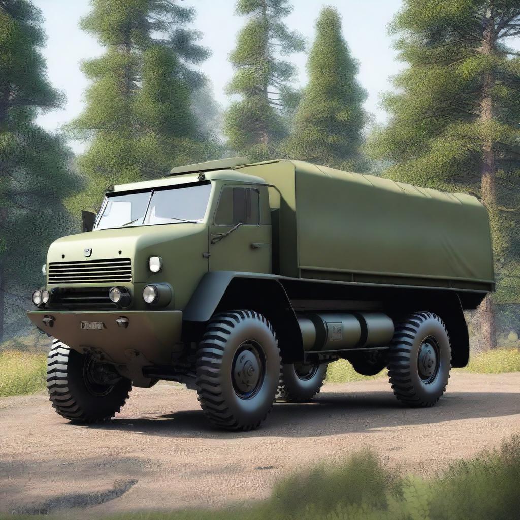 Create a detailed and realistic image of the Praga V3S, a historical military truck, redesigned as a 2024 model