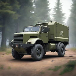 Create a detailed and realistic image of the Praga V3S, a historical military truck, redesigned as a 2024 model